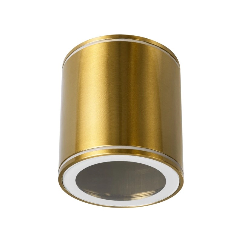 kelvo® MARETTI KLV-101-0058 Φωτιστικό Downlight Σποτ για Λάμπα MR16 με Ντουί GU10 AC 220-240V Αδιάβροχο IP65 - Χρυσό Πλατίνα - Μ9 x Π9 x Υ9cm