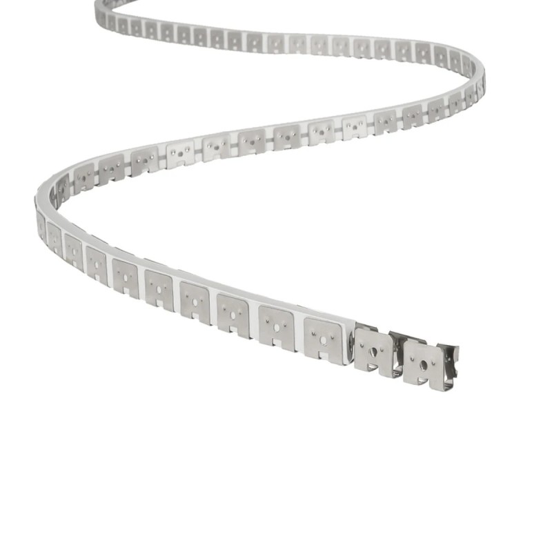 kelvo® NEONPRO KLV-101-0069 Εύκαμπτη Βάση Στήριξης για Neon Flex - Νίκελ Χρώμιο - Μ1000 x Π0.7 x Υ1.2cm - Ρολό 10 Μέτρων