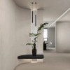 kelvo® CANAL KLV-101-0073 Κρεμαστό Φωτιστικό Οροφής LED 7W 700lm 36° AC 220-240V IP20 Θερμό Λευκό 2700K - Bridgelux COB Chip & TÜV SÜD Driver - Μαύρο Ματ - Μ4 x Π4 x Υ80cm - 5 Χρόνια Εγγύηση