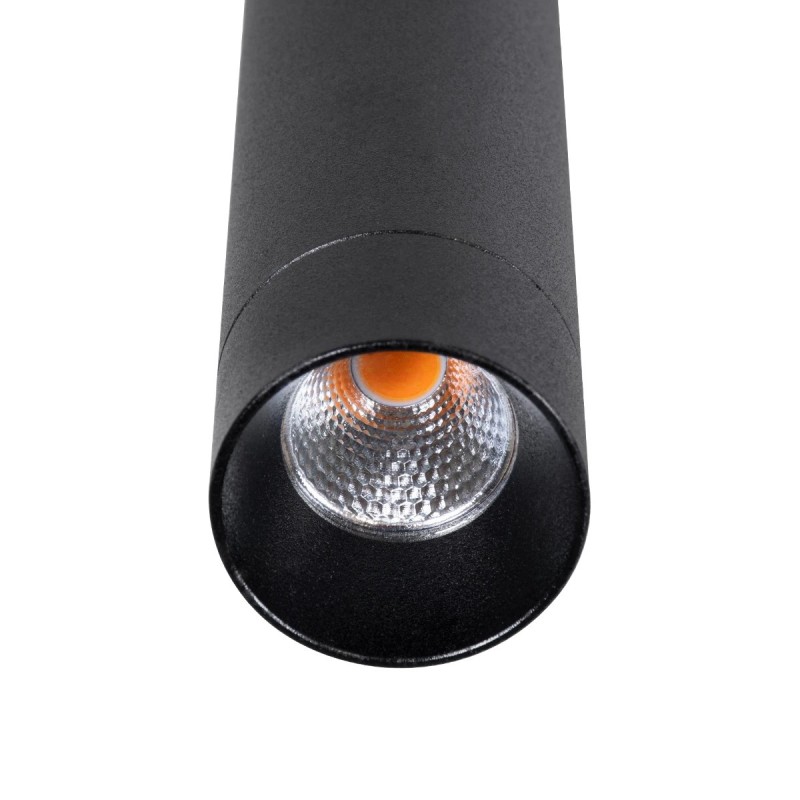 kelvo® CANAL KLV-101-0073 Κρεμαστό Φωτιστικό Οροφής LED 7W 700lm 36° AC 220-240V IP20 Θερμό Λευκό 2700K - Bridgelux COB Chip & TÜV SÜD Driver - Μαύρο Ματ - Μ4 x Π4 x Υ80cm - 5 Χρόνια Εγγύηση