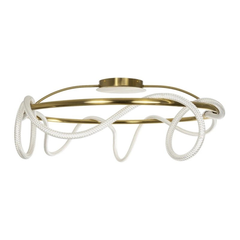 kelvo® GLOW KLV-101-0150 Φωτιστικό Οροφής LED 65W 6500lm 360° AC 220-240V IP20 Ρυθμιζόμενο Λευκό CCT με Χειριστήριο από 2700K έως 6000K Dimmable - Lumileds SMD Chip - Χρυσό Πλατίνα - Μ100 x Π100 x Υ30cm - 3 Χρόνια Εγγύηση