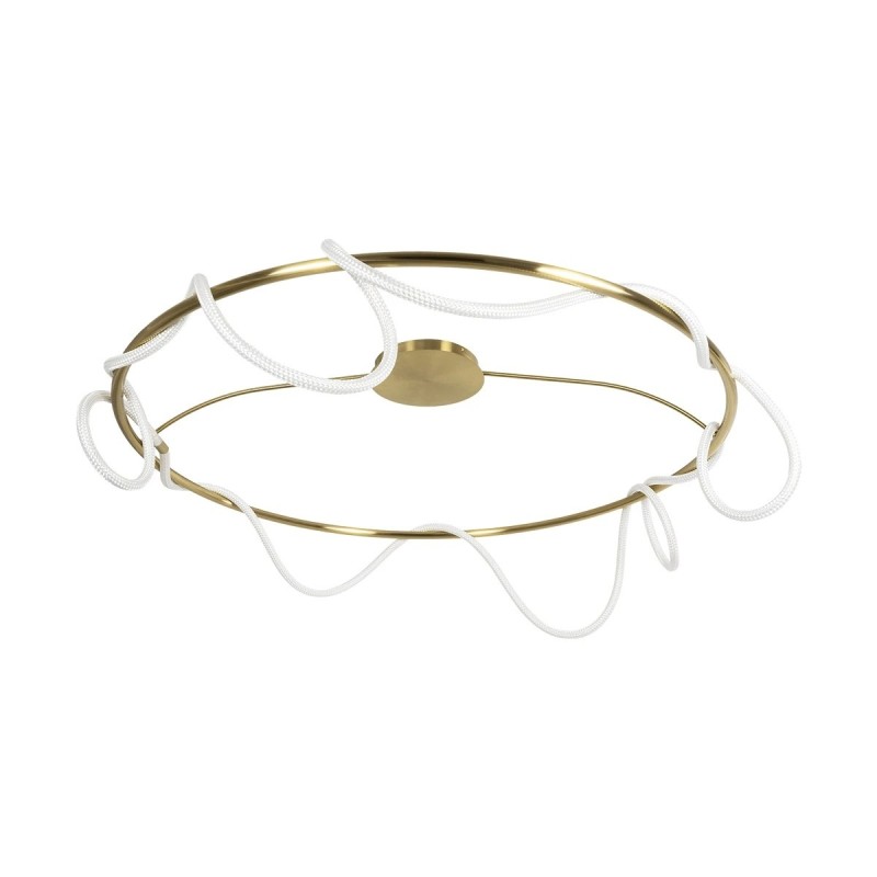 kelvo® GLOW KLV-101-0151 Φωτιστικό Οροφής LED 89W 8900lm 360° AC 220-240V IP20 Ρυθμιζόμενο Λευκό CCT με Χειριστήριο από 2700K έως 6000K Dimmable - Lumileds SMD Chip - Χρυσό Πλατίνα - Μ150 x Π150 x Υ30cm - 3 Χρόνια Εγγύηση