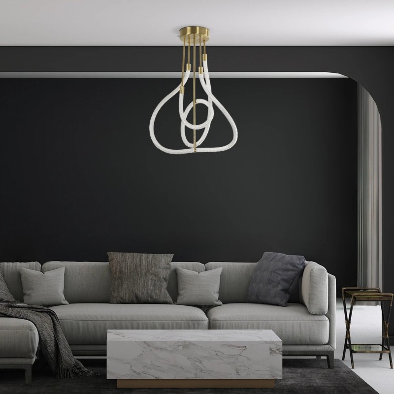 kelvo® GLOW KLV-101-0152 Φωτιστικό Οροφής LED 40W 4000lm 360° AC 220-240V IP20 Ρυθμιζόμενο Λευκό CCT με Χειριστήριο από 2700K έως 6000K Dimmable - Lumileds SMD Chip - Χρυσό Πλατίνα - Μ50 x Π50 x Υ70cm - 3 Χρόνια Εγγύηση