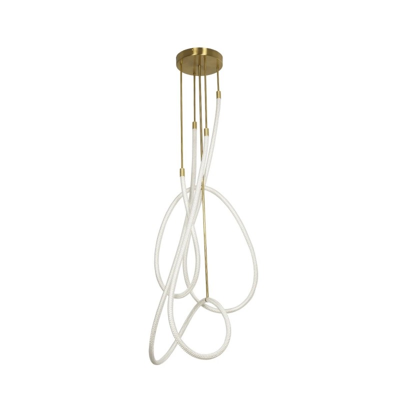 kelvo® GLOW KLV-101-0154 Φωτιστικό Οροφής LED 85W 8500lm 360° AC 220-240V IP20 Ρυθμιζόμενο Λευκό CCT με Χειριστήριο από 2700K έως 6000K Dimmable - Lumileds SMD Chip - Χρυσό Πλατίνα - Μ100 x Π100 x Υ140cm - 3 Χρόνια Εγγύηση