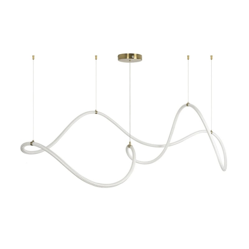 kelvo® GLOW KLV-101-0157 Κρεμαστό Φωτιστικό Οροφής LED 65W 6500lm 360° AC 220-240V IP20 Ρυθμιζόμενο Λευκό CCT με Χειριστήριο από 2700K έως 6000K Dimmable - Lumileds SMD Chip - Χρυσό Πλατίνα - Μ150 x Π70 x Υ90cm - 3 Χρόνια Εγγύηση