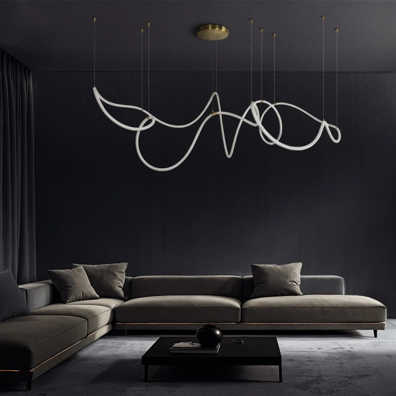 kelvo® GLOW KLV-101-0158 Κρεμαστό Φωτιστικό Οροφής LED 105W 10500lm 360° AC 220-240V IP20 Ρυθμιζόμενο Λευκό CCT με Χειριστήριο από 2700K έως 6000K Dimmable - Lumileds SMD Chip - Χρυσό Πλατίνα - Μ180 x Π180 x Υ110cm - 3 Χρόνια Εγγύηση