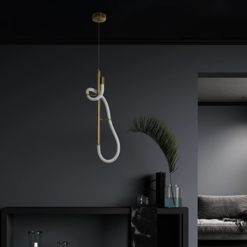 kelvo® GLOW KLV-101-0159 Κρεμαστό Φωτιστικό Οροφής LED 24W 2400lm 360° AC 220-240V IP20 Ρυθμιζόμενο Λευκό CCT με On/Off 2700K/4500K/6000K - Lumileds SMD Chip - Χρυσό Πλατίνα - Μ24 x Π10 x Υ62cm - 3 Χρόνια Εγγύηση