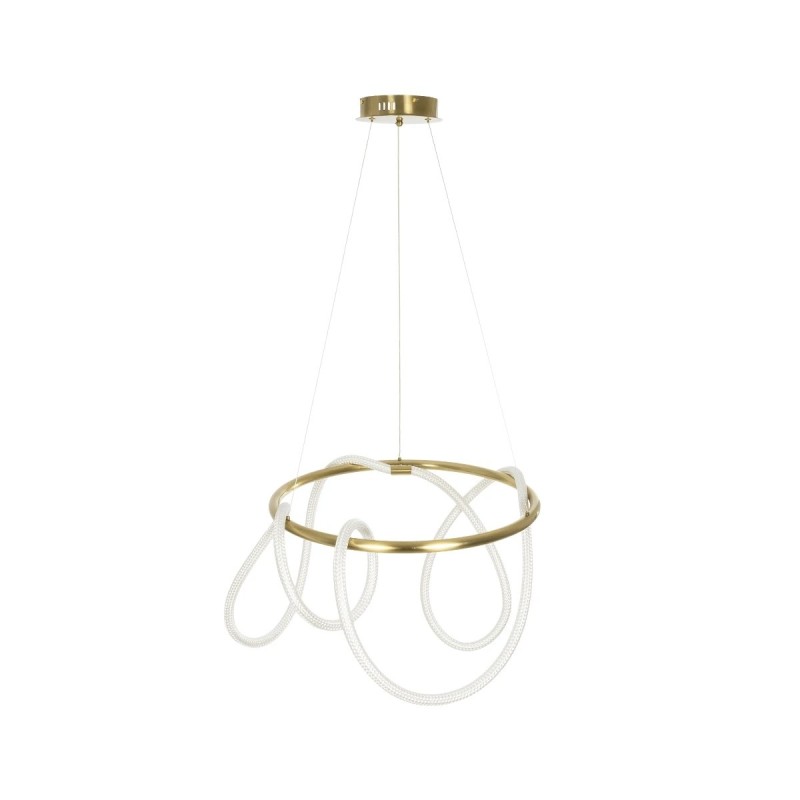 kelvo® GLOW KLV-101-0163 Κρεμαστό Φωτιστικό Οροφής LED 58W 5800lm 360° AC 220-240V IP20 Ρυθμιζόμενο Λευκό CCT με Χειριστήριο από 2700K έως 6000K Dimmable - Lumileds SMD Chip - Χρυσό Πλατίνα - Μ80 x Π80 x Υ40cm - 3 Χρόνια Εγγύηση