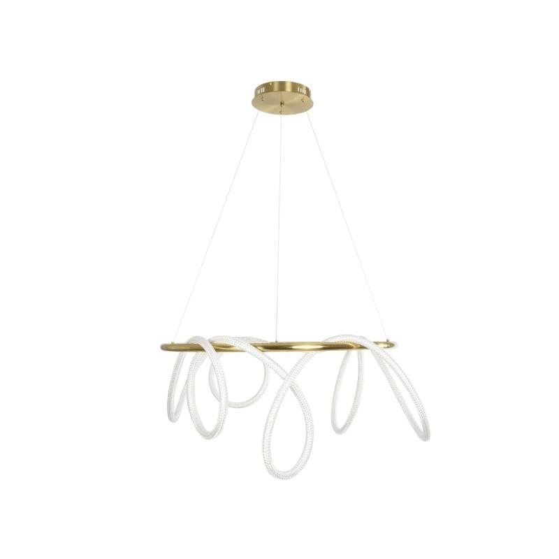 kelvo® GLOW KLV-101-0164 Κρεμαστό Φωτιστικό Οροφής LED 69W 6900lm 360° AC 220-240V IP20 Ρυθμιζόμενο Λευκό CCT με Χειριστήριο από 2700K έως 6000K Dimmable - Lumileds SMD Chip - Χρυσό Πλατίνα - Μ100 x Π100 x Υ40cm - 3 Χρόνια Εγγύηση