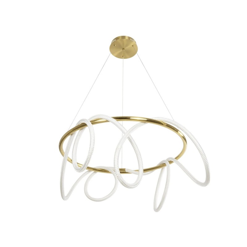 kelvo® GLOW KLV-101-0164 Κρεμαστό Φωτιστικό Οροφής LED 69W 6900lm 360° AC 220-240V IP20 Ρυθμιζόμενο Λευκό CCT με Χειριστήριο από 2700K έως 6000K Dimmable - Lumileds SMD Chip - Χρυσό Πλατίνα - Μ100 x Π100 x Υ40cm - 3 Χρόνια Εγγύηση