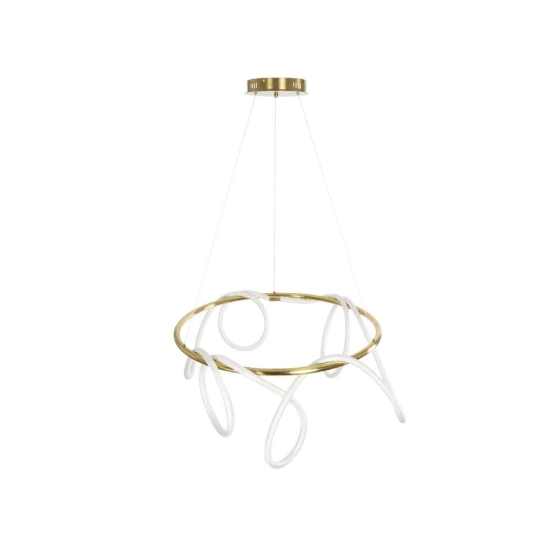 kelvo® GLOW KLV-101-0164 Κρεμαστό Φωτιστικό Οροφής LED 69W 6900lm 360° AC 220-240V IP20 Ρυθμιζόμενο Λευκό CCT με Χειριστήριο από 2700K έως 6000K Dimmable - Lumileds SMD Chip - Χρυσό Πλατίνα - Μ100 x Π100 x Υ40cm - 3 Χρόνια Εγγύηση