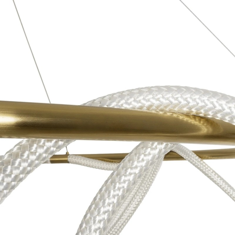 kelvo® GLOW KLV-101-0165 Κρεμαστό Φωτιστικό Οροφής LED 100W 10000lm 360° AC 220-240V IP20 Ρυθμιζόμενο Λευκό CCT με Χειριστήριο από 2700K έως 6000K Dimmable - Lumileds SMD Chip - Χρυσό Πλατίνα - Μ150 x Π150 x Υ100cm - 3 Χρόνια Εγγύηση