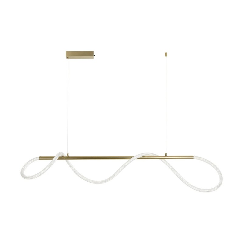 kelvo® GLOW KLV-101-0166 Κρεμαστό Φωτιστικό Οροφής LED 34W 3400lm 360° AC 220-240V IP20 Ρυθμιζόμενο Λευκό CCT με Χειριστήριο από 2700K έως 6000K Dimmable - Lumileds SMD Chip - Χρυσό Πλατίνα - Μ140 x Π40 x Υ30cm - 3 Χρόνια Εγγύηση