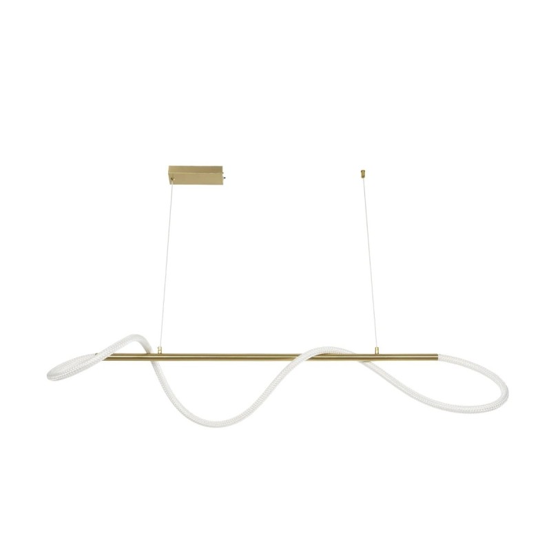 kelvo® GLOW KLV-101-0166 Κρεμαστό Φωτιστικό Οροφής LED 34W 3400lm 360° AC 220-240V IP20 Ρυθμιζόμενο Λευκό CCT με Χειριστήριο από 2700K έως 6000K Dimmable - Lumileds SMD Chip - Χρυσό Πλατίνα - Μ140 x Π40 x Υ30cm - 3 Χρόνια Εγγύηση