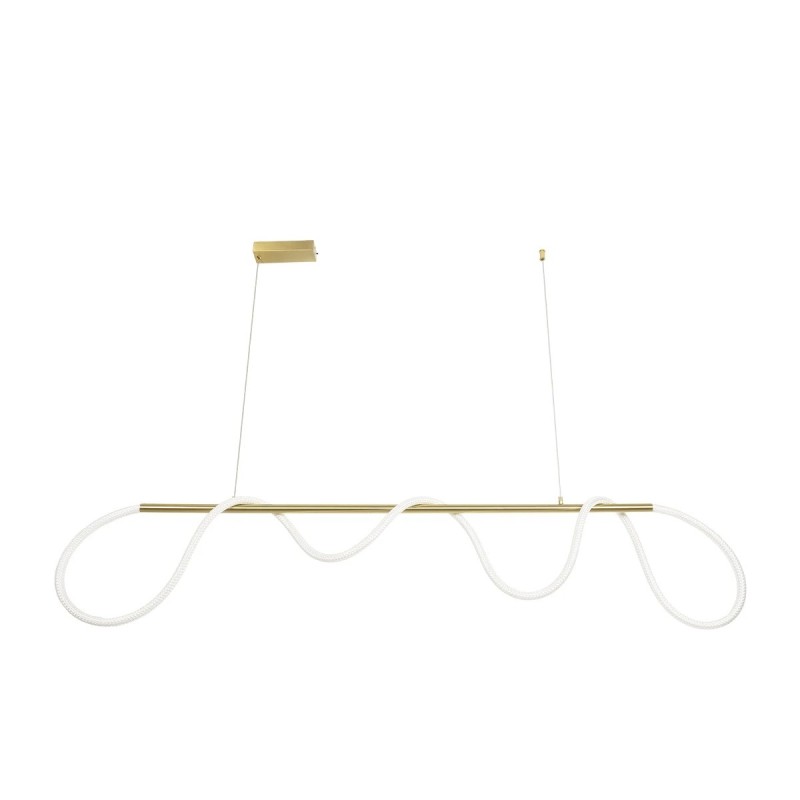 kelvo® GLOW KLV-101-0167 Κρεμαστό Φωτιστικό Οροφής LED 45W 4500lm 360° AC 220-240V IP20 Ρυθμιζόμενο Λευκό CCT με Χειριστήριο από 2700K έως 6000K Dimmable - Lumileds SMD Chip - Χρυσό Πλατίνα - Μ180 x Π30 x Υ40cm - 3 Χρόνια Εγγύηση