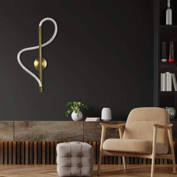 kelvo® GLOW KLV-101-0168 Φωτιστικό Τοίχου / Απλίκα LED 24W 2400lm 360° AC 220-240V IP20 Ρυθμιζόμενο Λευκό CCT με On/Off 2700K/4500K/6000K - Lumileds SMD Chip - Χρυσό Πλατίνα - Μ30 x Π15 x Υ70cm - 3 Χρόνια Εγγύηση