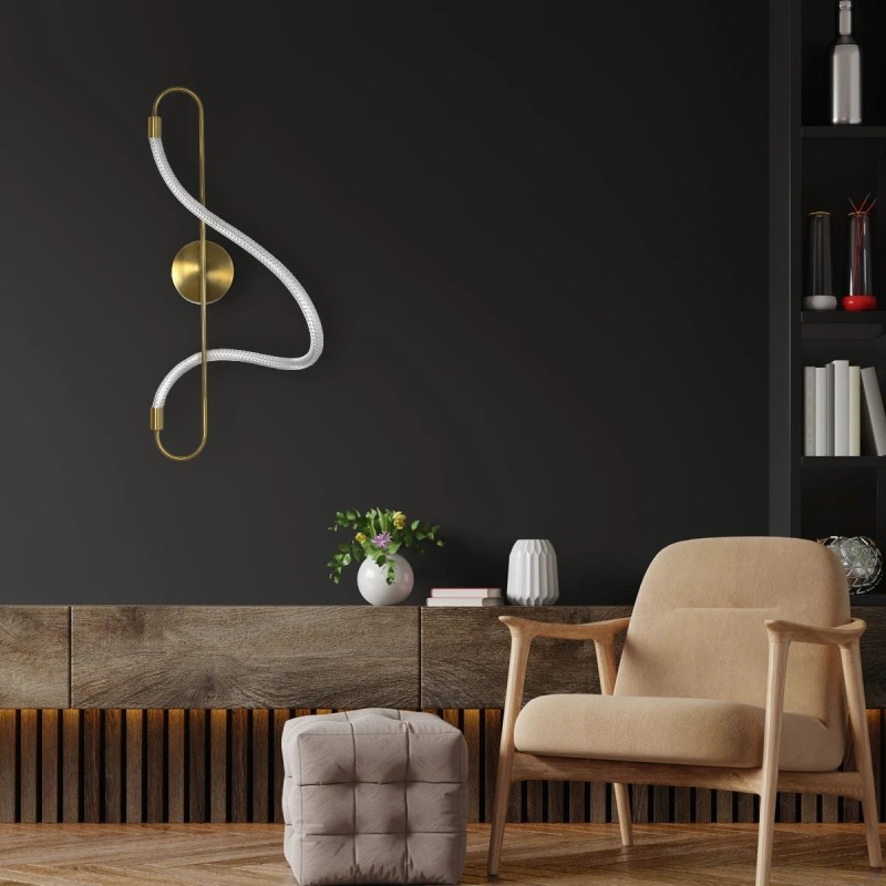 kelvo® GLOW KLV-101-0169 Φωτιστικό Τοίχου / Απλίκα LED 18W 1800lm 360° AC 220-240V IP20 Ρυθμιζόμενο Λευκό CCT με On/Off 2700K/4500K/6000K - Lumileds SMD Chip - Χρυσό Πλατίνα - Μ30 x Π15 x Υ70cm - 3 Χρόνια Εγγύηση