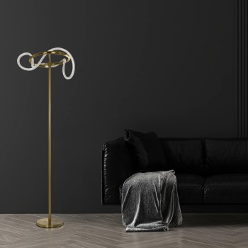 kelvo® GLOW KLV-101-0174 Επιδαπέδιο Φωτιστικό LED 30W 3000lm 360° AC 220-240V IP20 Ρυθμιζόμενο Λευκό CCT με Αφή 2700K/4500K/6000K Dimmable - Lumileds SMD Chip - Χρυσό Πλατίνα - Μ45 x Π45 x Υ160cm - 3 Χρόνια Εγγύηση