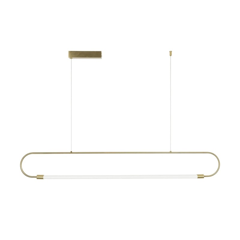 kelvo® GLOW KLV-101-0177 Κρεμαστό Φωτιστικό Οροφής LED 15W 1500lm 360° AC 220-240V IP20 Ρυθμιζόμενο Λευκό CCT με Χειριστήριο από 2700K έως 6000K Dimmable - Lumileds SMD Chip - Χρυσό Πλατίνα - Μ120 x Π3 x Υ17cm - 3 Χρόνια Εγγύηση