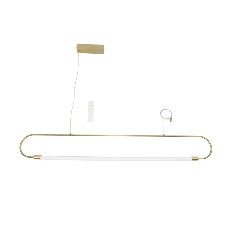 kelvo® GLOW KLV-101-0177 Κρεμαστό Φωτιστικό Οροφής LED 15W 1500lm 360° AC 220-240V IP20 Ρυθμιζόμενο Λευκό CCT με Χειριστήριο από 2700K έως 6000K Dimmable - Lumileds SMD Chip - Χρυσό Πλατίνα - Μ120 x Π3 x Υ17cm - 3 Χρόνια Εγγύηση