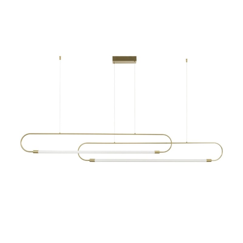 kelvo® GLOW KLV-101-0178 Κρεμαστό Φωτιστικό Οροφής LED 28W 2800lm 360° AC 220-240V IP20 Ρυθμιζόμενο Λευκό CCT με Χειριστήριο από 2700K έως 6000K Dimmable - Lumileds SMD Chip - Χρυσό Πλατίνα - Μ167 x Π7 x Υ24cm - 3 Χρόνια Εγγύηση