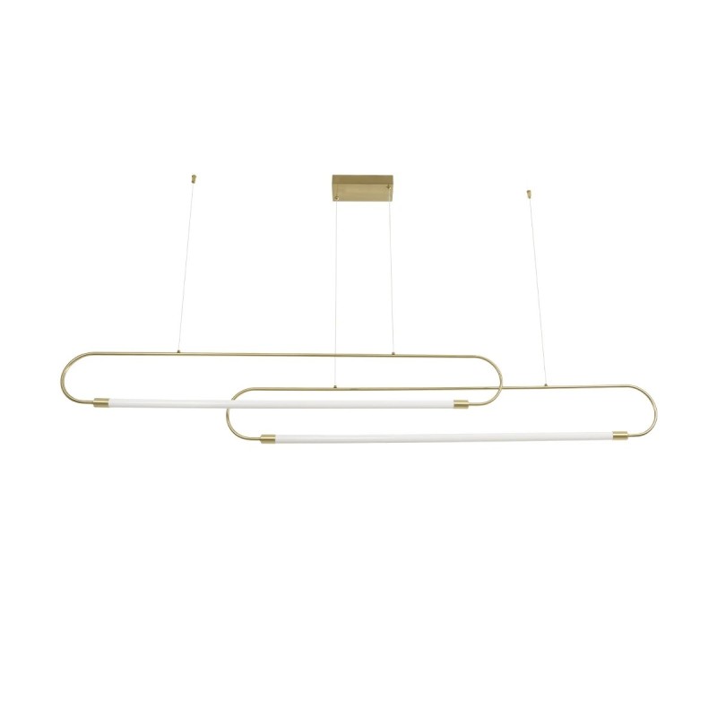 kelvo® GLOW KLV-101-0178 Κρεμαστό Φωτιστικό Οροφής LED 28W 2800lm 360° AC 220-240V IP20 Ρυθμιζόμενο Λευκό CCT με Χειριστήριο από 2700K έως 6000K Dimmable - Lumileds SMD Chip - Χρυσό Πλατίνα - Μ167 x Π7 x Υ24cm - 3 Χρόνια Εγγύηση