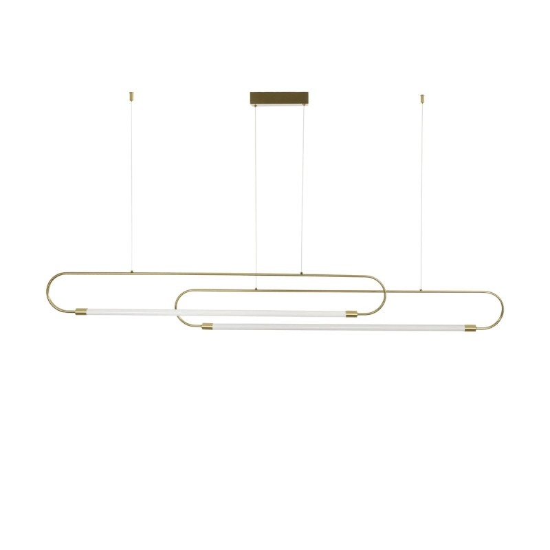 kelvo® GLOW KLV-101-0178 Κρεμαστό Φωτιστικό Οροφής LED 28W 2800lm 360° AC 220-240V IP20 Ρυθμιζόμενο Λευκό CCT με Χειριστήριο από 2700K έως 6000K Dimmable - Lumileds SMD Chip - Χρυσό Πλατίνα - Μ167 x Π7 x Υ24cm - 3 Χρόνια Εγγύηση