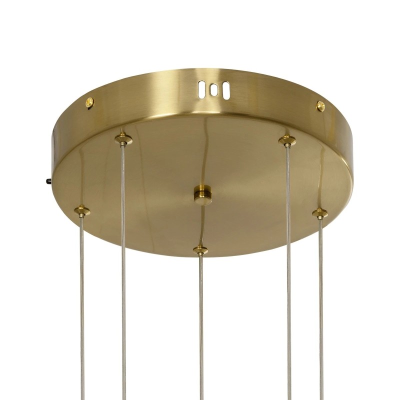 kelvo® LEXAGON KLV-101-0180 Κρεμαστό Φωτιστικό Οροφής LED 120W 12000lm 200° AC 220-240V IP20 Ρυθμιζόμενο Λευκό CCT με Χειριστήριο από 2700K έως 6000K Dimmable - Lumileds SMD Chip - Χρυσό Πλατίνα - Μ110 x Π90 x Υ110cm - 3 Χρόνια Εγγύηση