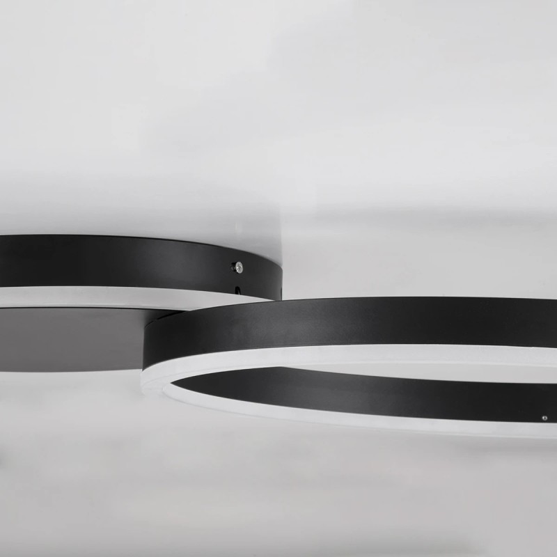 kelvo® VENOM KLV-101-0181 Φωτιστικό Οροφής LED 45W 4500lm 360° AC 220-240V IP20 Ρυθμιζόμενο Λευκό CCT με Χειριστήριο από 2700K έως 6000K Dimmable - Lumileds SMD Chip - Μαύρο Ματ - Μ60 x Π40 x Υ7.5cm - 3 Χρόνια Εγγύηση