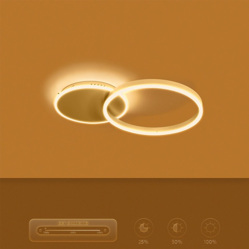 kelvo® VENOM KLV-101-0182 Φωτιστικό Οροφής LED 45W 4500lm 360° AC 220-240V IP20 Ρυθμιζόμενο Λευκό CCT με Χειριστήριο από 2700K έως 6000K Dimmable - Lumileds SMD Chip - Λευκό Ματ - Μ60 x Π40 x Υ7.5cm - 3 Χρόνια Εγγύηση