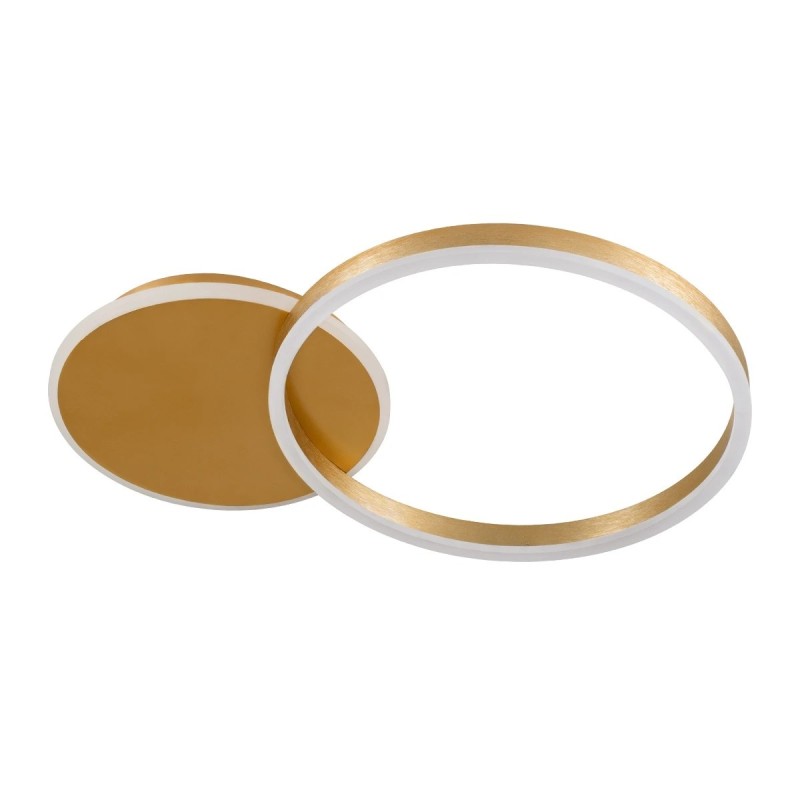 kelvo® VENOM KLV-101-0183 Φωτιστικό Οροφής LED 45W 4500lm 360° AC 220-240V IP20 Ρυθμιζόμενο Λευκό CCT με Χειριστήριο από 2700K έως 6000K Dimmable - Lumileds SMD Chip - Χρυσό Πλατίνα - Μ60 x Π40 x Υ7.5cm - 3 Χρόνια Εγγύηση