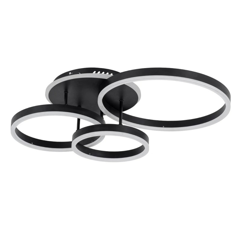 kelvo® VENOM KLV-101-0184 Φωτιστικό Οροφής LED 100W 10000lm 360° AC 220-240V IP20 Ρυθμιζόμενο Λευκό CCT με Χειριστήριο από 2700K έως 6000K Dimmable - Lumileds SMD Chip - Μαύρο Ματ - Μ70 x Π40 x Υ16cm - 3 Χρόνια Εγγύηση