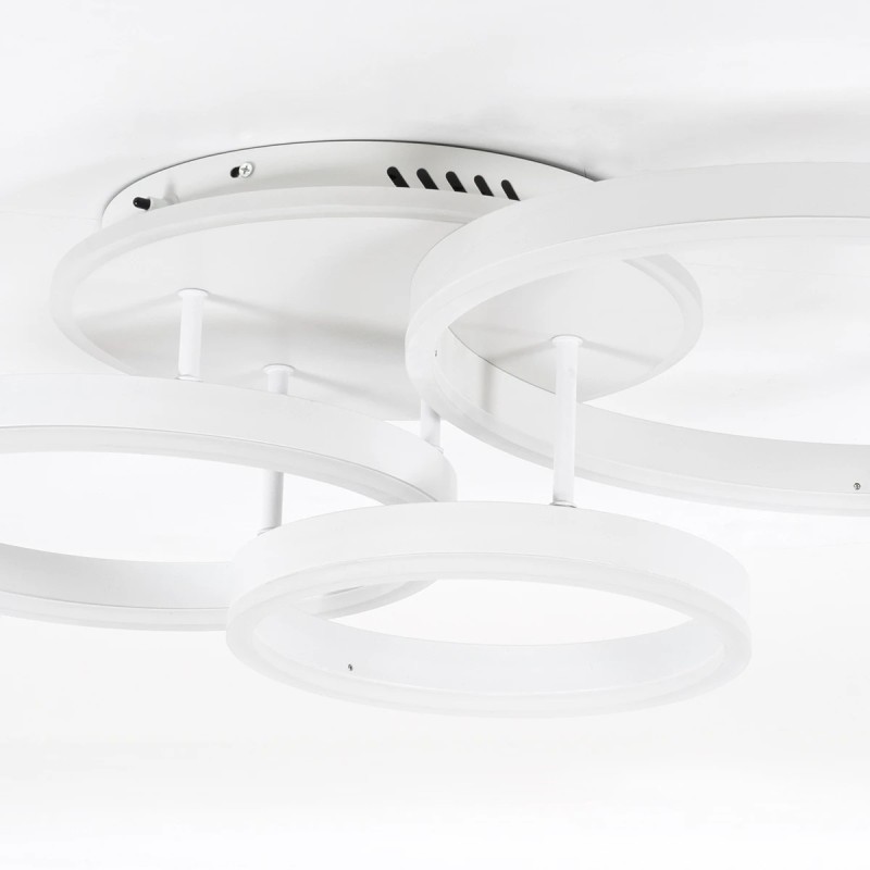 kelvo® VENOM KLV-101-0185 Φωτιστικό Οροφής LED 100W 10000lm 360° AC 220-240V IP20 Ρυθμιζόμενο Λευκό CCT με Χειριστήριο από 2700K έως 6000K Dimmable - Lumileds SMD Chip - Λευκό Ματ - Μ70 x Π40 x Υ16cm - 3 Χρόνια Εγγύηση