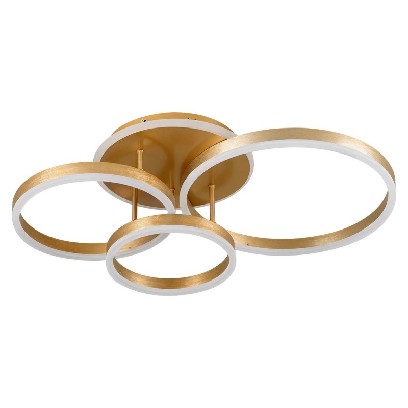 kelvo® VENOM KLV-101-0186 Φωτιστικό Οροφής LED 100W 10000lm 360° AC 220-240V IP20 Ρυθμιζόμενο Λευκό CCT με Χειριστήριο από 2700K έως 6000K Dimmable - Lumileds SMD Chip - Χρυσό Πλατίνα - Μ70 x Π40 x Υ16cm - 3 Χρόνια Εγγύηση