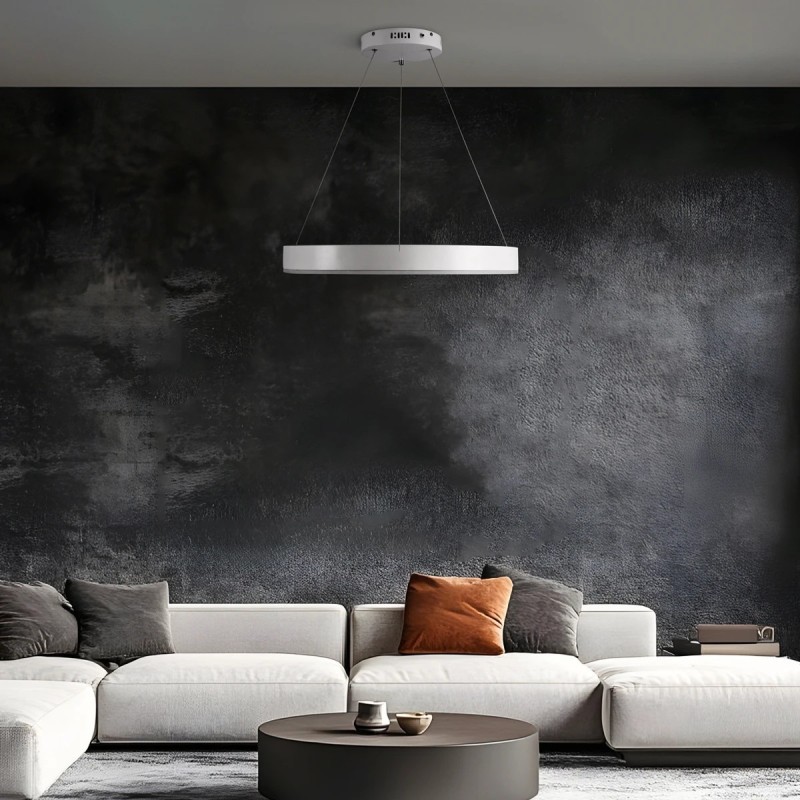 kelvo® VENOM KLV-101-0188 Κρεμαστό Φωτιστικό Οροφής LED 45W 4500lm 120° AC 220-240V IP20 Ρυθμιζόμενο Λευκό CCT με Χειριστήριο από 2700K έως 6000K Dimmable - Lumileds SMD Chip - Λευκό Ματ - Μ60 x Π60 x Υ6.5cm - 3 Χρόνια Εγγύηση