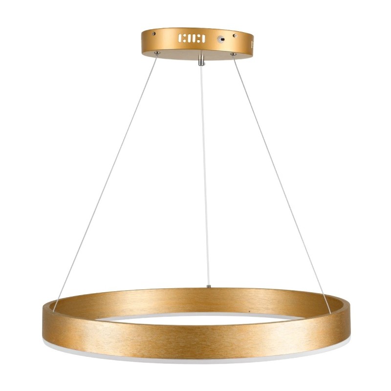 kelvo® VENOM KLV-101-0189 Κρεμαστό Φωτιστικό Οροφής LED 45W 4500lm 120° AC 220-240V IP20 Ρυθμιζόμενο Λευκό CCT με Χειριστήριο από 2700K έως 6000K Dimmable - Lumileds SMD Chip - Χρυσό Πλατίνα - Μ60 x Π60 x Υ6.5cm - 3 Χρόνια Εγγύηση