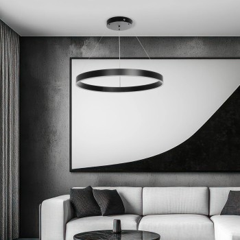 kelvo® VENOM KLV-101-0190 Κρεμαστό Φωτιστικό Οροφής LED 67W 6700lm 120° AC 220-240V IP20 Ρυθμιζόμενο Λευκό CCT με Χειριστήριο από 2700K έως 6000K Dimmable - Lumileds SMD Chip - Μαύρο Ματ - Μ80 x Π80 x Υ6.5cm - 3 Χρόνια Εγγύηση