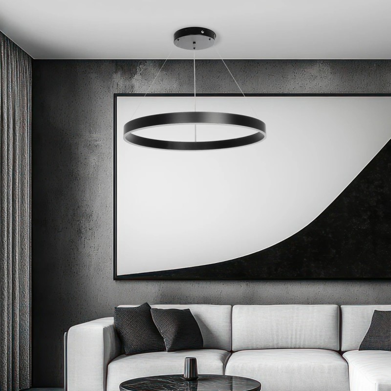 kelvo® VENOM KLV-101-0190 Κρεμαστό Φωτιστικό Οροφής LED 67W 6700lm 120° AC 220-240V IP20 Ρυθμιζόμενο Λευκό CCT με Χειριστήριο από 2700K έως 6000K Dimmable - Lumileds SMD Chip - Μαύρο Ματ - Μ80 x Π80 x Υ6.5cm - 3 Χρόνια Εγγύηση