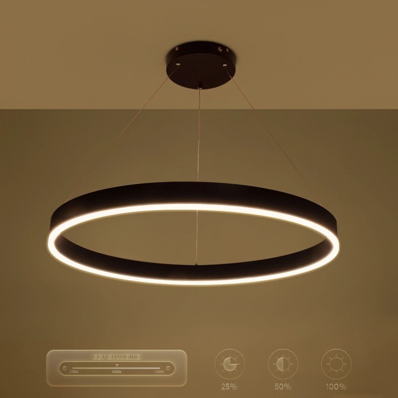 kelvo® VENOM KLV-101-0190 Κρεμαστό Φωτιστικό Οροφής LED 67W 6700lm 120° AC 220-240V IP20 Ρυθμιζόμενο Λευκό CCT με Χειριστήριο από 2700K έως 6000K Dimmable - Lumileds SMD Chip - Μαύρο Ματ - Μ80 x Π80 x Υ6.5cm - 3 Χρόνια Εγγύηση