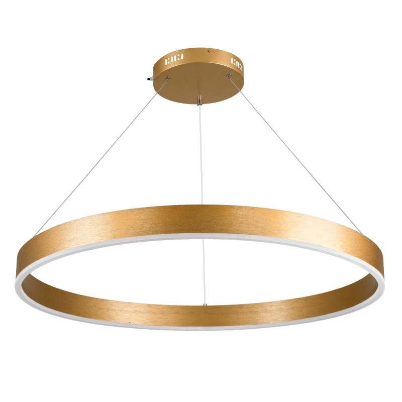 kelvo® VENOM KLV-101-0192 Κρεμαστό Φωτιστικό Οροφής LED 67W 6700lm 120° AC 220-240V IP20 Ρυθμιζόμενο Λευκό CCT με Χειριστήριο από 2700K έως 6000K Dimmable - Lumileds SMD Chip - Χρυσό Πλατίνα - Μ80 x Π80 x Υ6.5cm - 3 Χρόνια Εγγύηση