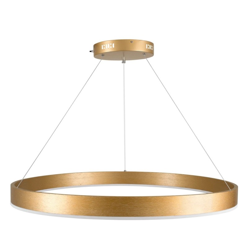 kelvo® VENOM KLV-101-0192 Κρεμαστό Φωτιστικό Οροφής LED 67W 6700lm 120° AC 220-240V IP20 Ρυθμιζόμενο Λευκό CCT με Χειριστήριο από 2700K έως 6000K Dimmable - Lumileds SMD Chip - Χρυσό Πλατίνα - Μ80 x Π80 x Υ6.5cm - 3 Χρόνια Εγγύηση