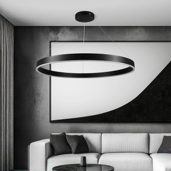 kelvo® VENOM KLV-101-0193 Κρεμαστό Φωτιστικό Οροφής LED 75W 7500lm 120° AC 220-240V IP20 Ρυθμιζόμενο Λευκό CCT με Χειριστήριο από 2700K έως 6000K Dimmable - Lumileds SMD Chip - Μαύρο Ματ - Μ100 x Π100 x Υ6.5cm - 3 Χρόνια Εγγύηση