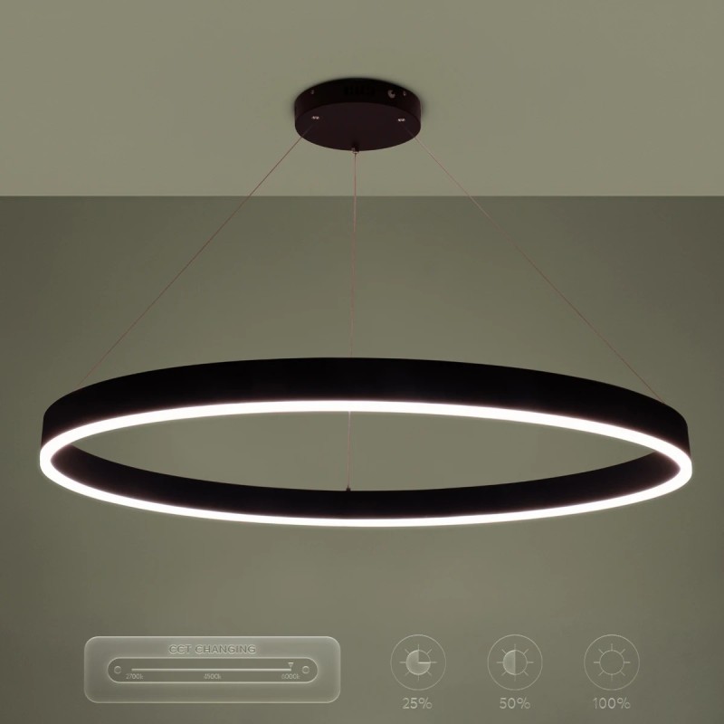 kelvo® VENOM KLV-101-0193 Κρεμαστό Φωτιστικό Οροφής LED 75W 7500lm 120° AC 220-240V IP20 Ρυθμιζόμενο Λευκό CCT με Χειριστήριο από 2700K έως 6000K Dimmable - Lumileds SMD Chip - Μαύρο Ματ - Μ100 x Π100 x Υ6.5cm - 3 Χρόνια Εγγύηση