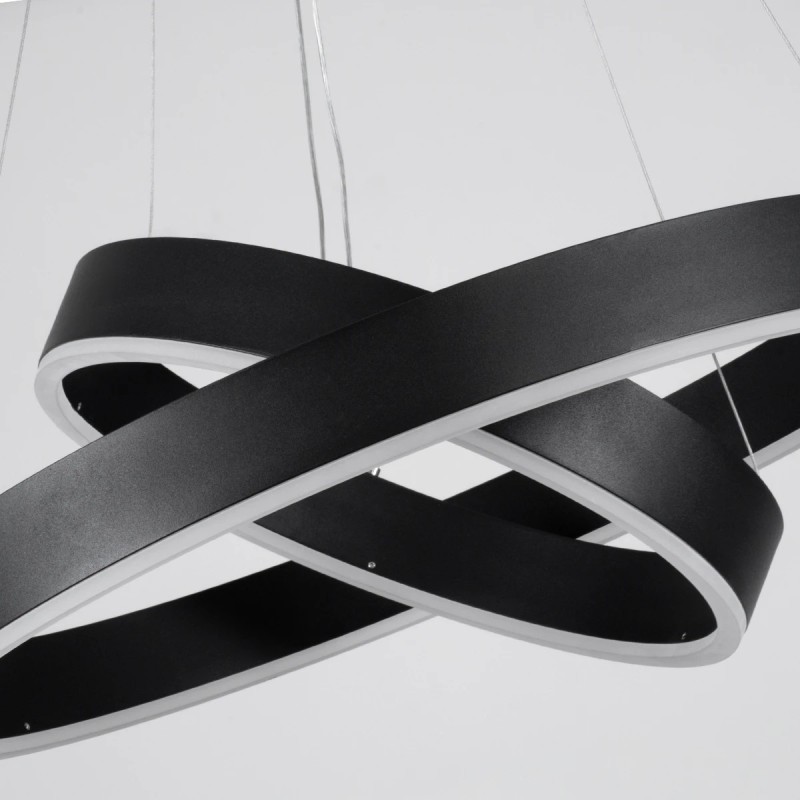 kelvo® VENOM KLV-101-0196 Κρεμαστό Φωτιστικό Οροφής LED 75W 7500lm 120° AC 220-240V IP20 Ρυθμιζόμενο Λευκό CCT με Χειριστήριο από 2700K έως 6000K Dimmable - Lumileds SMD Chip - Μαύρο Ματ - Μ60 x Π60 x Υ40cm - 3 Χρόνια Εγγύηση