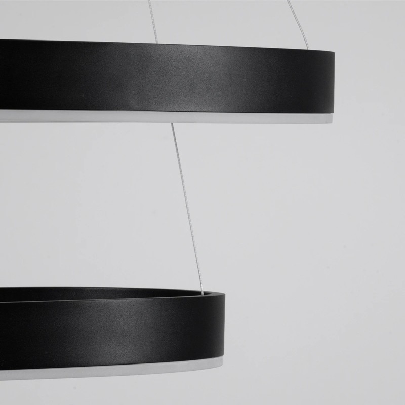 kelvo® VENOM KLV-101-0196 Κρεμαστό Φωτιστικό Οροφής LED 75W 7500lm 120° AC 220-240V IP20 Ρυθμιζόμενο Λευκό CCT με Χειριστήριο από 2700K έως 6000K Dimmable - Lumileds SMD Chip - Μαύρο Ματ - Μ60 x Π60 x Υ40cm - 3 Χρόνια Εγγύηση