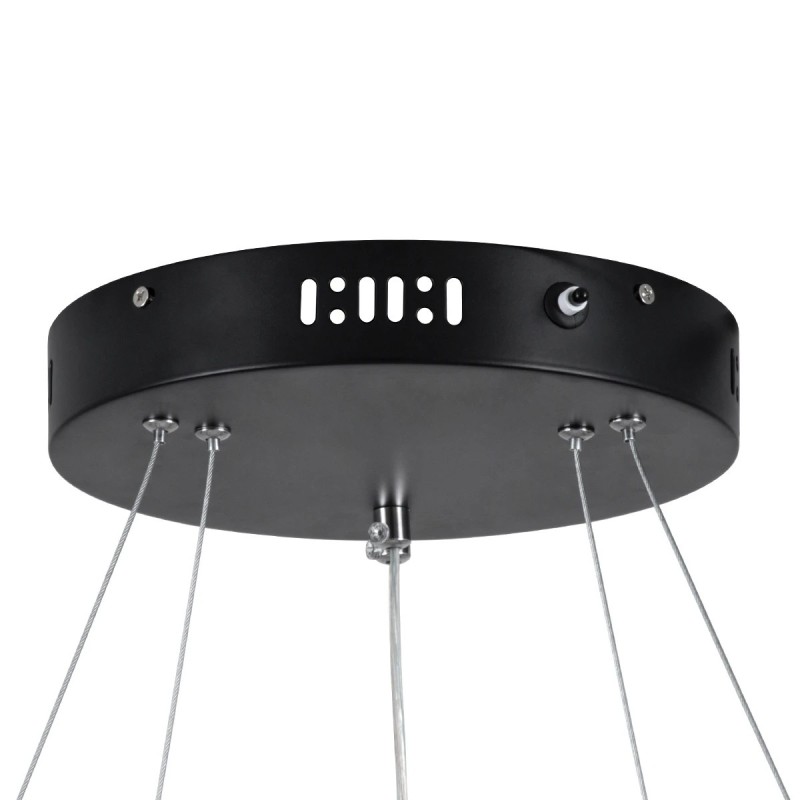 kelvo® VENOM KLV-101-0196 Κρεμαστό Φωτιστικό Οροφής LED 75W 7500lm 120° AC 220-240V IP20 Ρυθμιζόμενο Λευκό CCT με Χειριστήριο από 2700K έως 6000K Dimmable - Lumileds SMD Chip - Μαύρο Ματ - Μ60 x Π60 x Υ40cm - 3 Χρόνια Εγγύηση