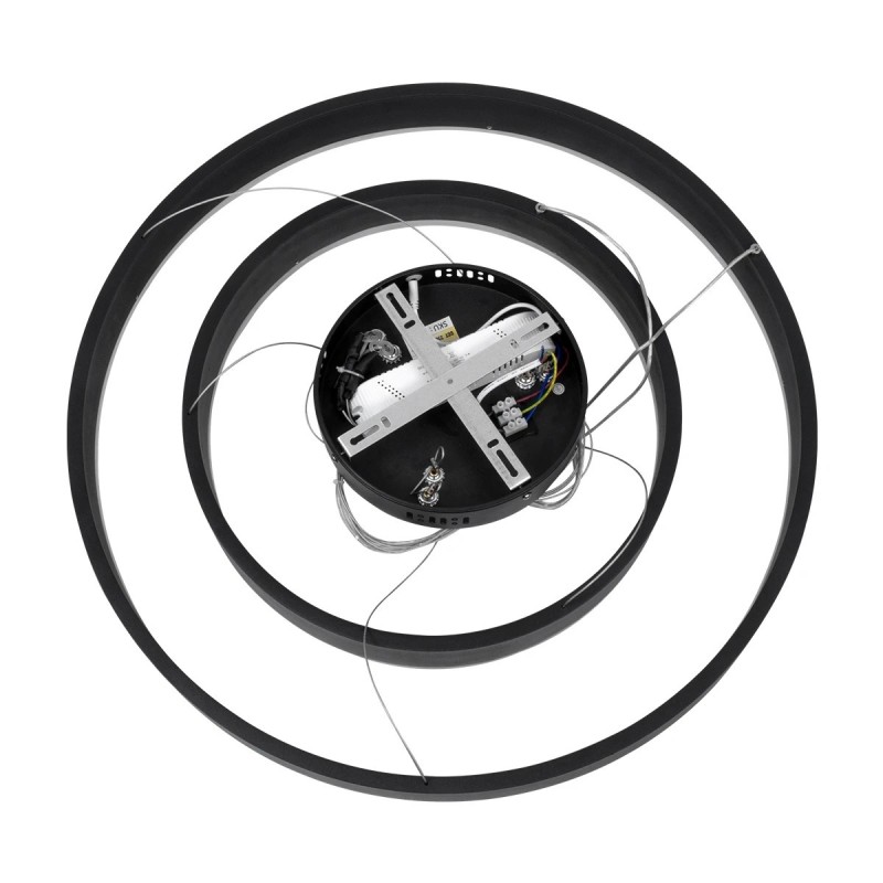 kelvo® VENOM KLV-101-0196 Κρεμαστό Φωτιστικό Οροφής LED 75W 7500lm 120° AC 220-240V IP20 Ρυθμιζόμενο Λευκό CCT με Χειριστήριο από 2700K έως 6000K Dimmable - Lumileds SMD Chip - Μαύρο Ματ - Μ60 x Π60 x Υ40cm - 3 Χρόνια Εγγύηση