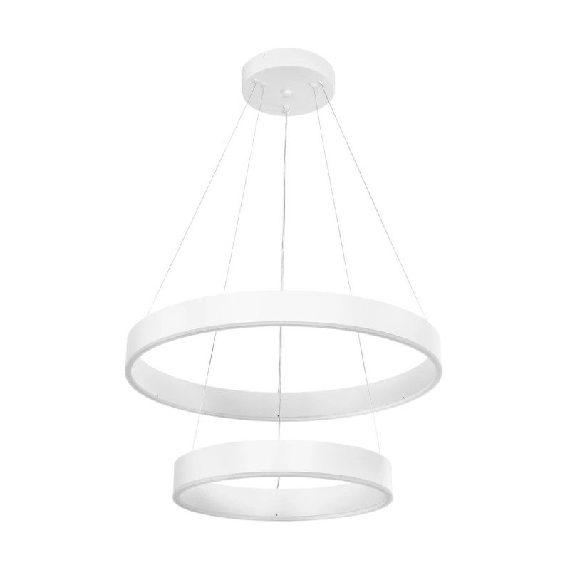 kelvo® VENOM KLV-101-0197 Κρεμαστό Φωτιστικό Οροφής LED 75W 7500lm 120° AC 220-240V IP20 Ρυθμιζόμενο Λευκό CCT με Χειριστήριο από 2700K έως 6000K Dimmable - Lumileds SMD Chip - Λευκό Ματ - Μ60 x Π60 x Υ40cm - 3 Χρόνια Εγγύηση