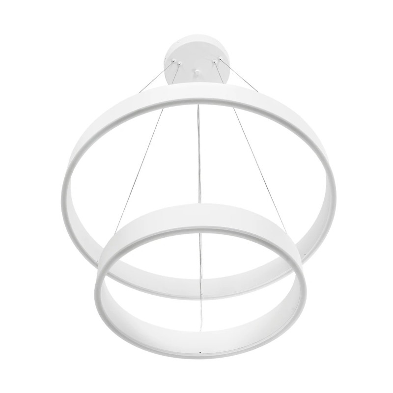 kelvo® VENOM KLV-101-0197 Κρεμαστό Φωτιστικό Οροφής LED 75W 7500lm 120° AC 220-240V IP20 Ρυθμιζόμενο Λευκό CCT με Χειριστήριο από 2700K έως 6000K Dimmable - Lumileds SMD Chip - Λευκό Ματ - Μ60 x Π60 x Υ40cm - 3 Χρόνια Εγγύηση