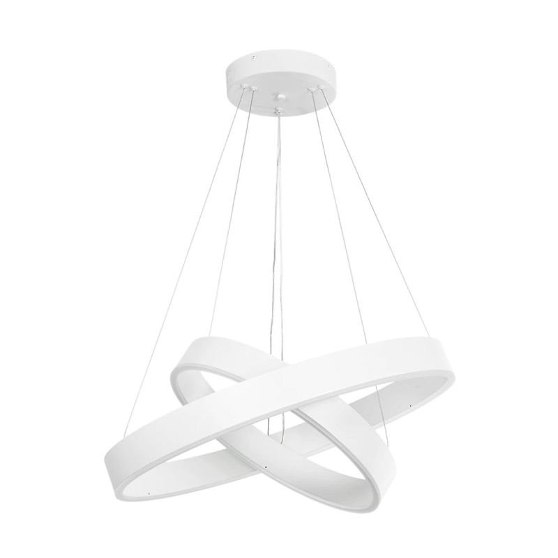 kelvo® VENOM KLV-101-0197 Κρεμαστό Φωτιστικό Οροφής LED 75W 7500lm 120° AC 220-240V IP20 Ρυθμιζόμενο Λευκό CCT με Χειριστήριο από 2700K έως 6000K Dimmable - Lumileds SMD Chip - Λευκό Ματ - Μ60 x Π60 x Υ40cm - 3 Χρόνια Εγγύηση